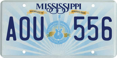 MS license plate AOU556