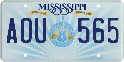 MS license plate AOU565