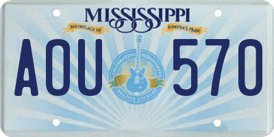 MS license plate AOU570