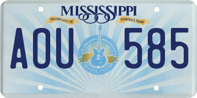 MS license plate AOU585