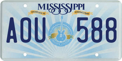 MS license plate AOU588