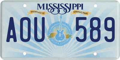 MS license plate AOU589