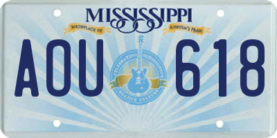 MS license plate AOU618
