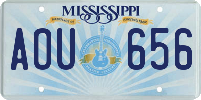 MS license plate AOU656