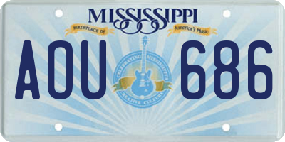 MS license plate AOU686