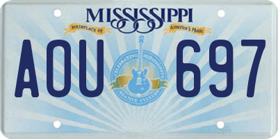 MS license plate AOU697