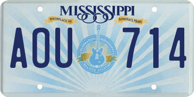 MS license plate AOU714
