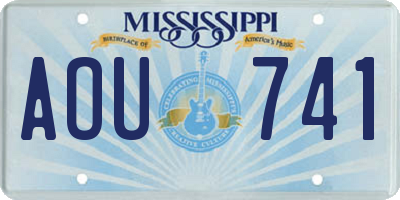 MS license plate AOU741
