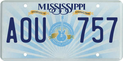MS license plate AOU757