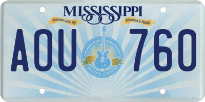 MS license plate AOU760