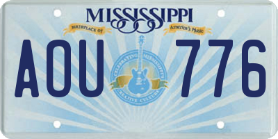 MS license plate AOU776