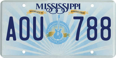 MS license plate AOU788