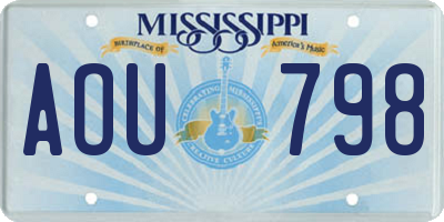 MS license plate AOU798