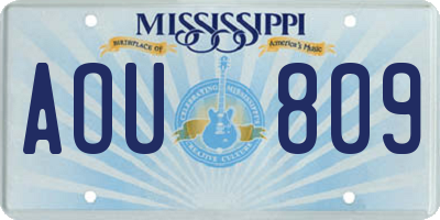 MS license plate AOU809