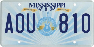 MS license plate AOU810