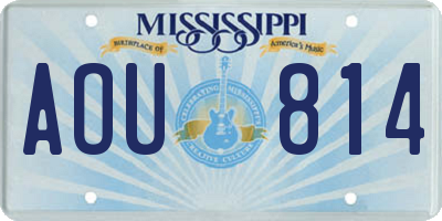MS license plate AOU814