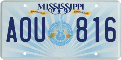 MS license plate AOU816