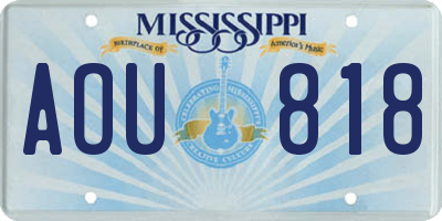 MS license plate AOU818