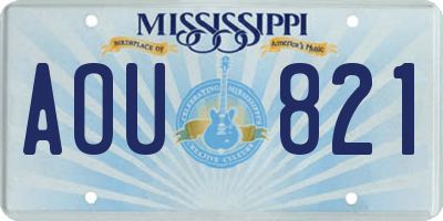 MS license plate AOU821
