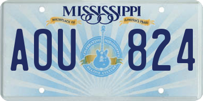 MS license plate AOU824