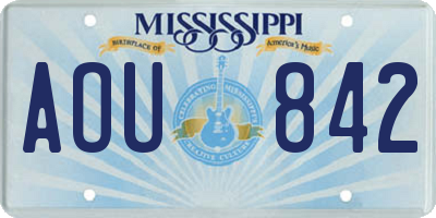 MS license plate AOU842