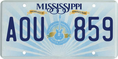 MS license plate AOU859