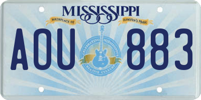 MS license plate AOU883