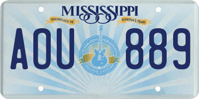 MS license plate AOU889