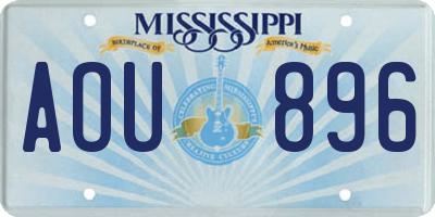 MS license plate AOU896