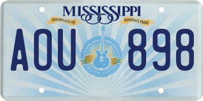 MS license plate AOU898