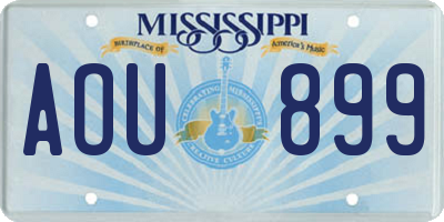 MS license plate AOU899