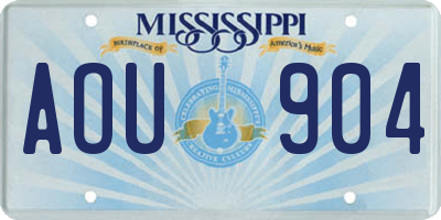 MS license plate AOU904
