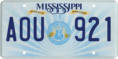 MS license plate AOU921