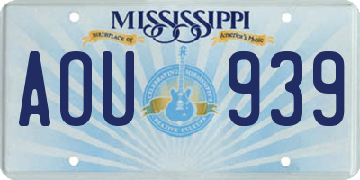 MS license plate AOU939