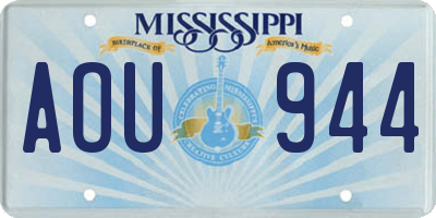 MS license plate AOU944