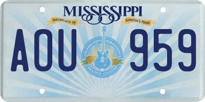MS license plate AOU959