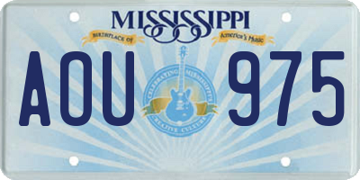 MS license plate AOU975