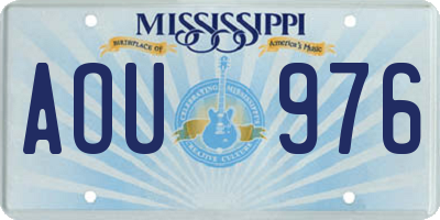 MS license plate AOU976