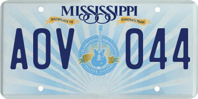 MS license plate AOV044