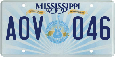 MS license plate AOV046