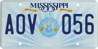 MS license plate AOV056