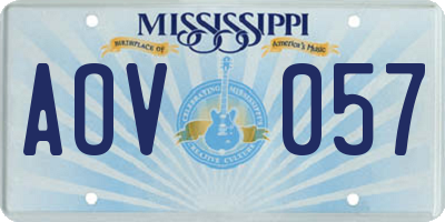 MS license plate AOV057