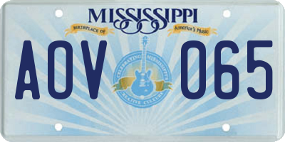 MS license plate AOV065