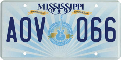 MS license plate AOV066