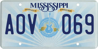 MS license plate AOV069