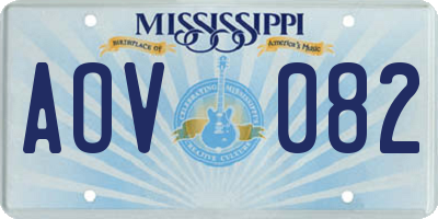MS license plate AOV082