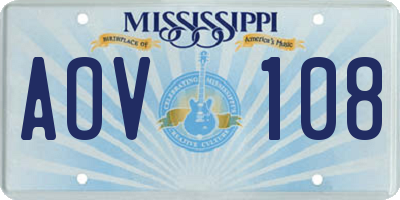 MS license plate AOV108