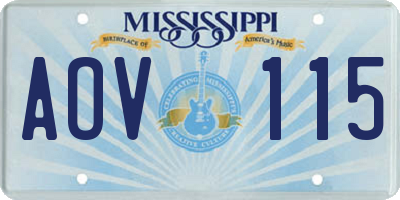 MS license plate AOV115