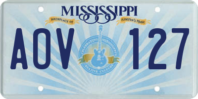 MS license plate AOV127