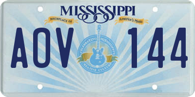 MS license plate AOV144